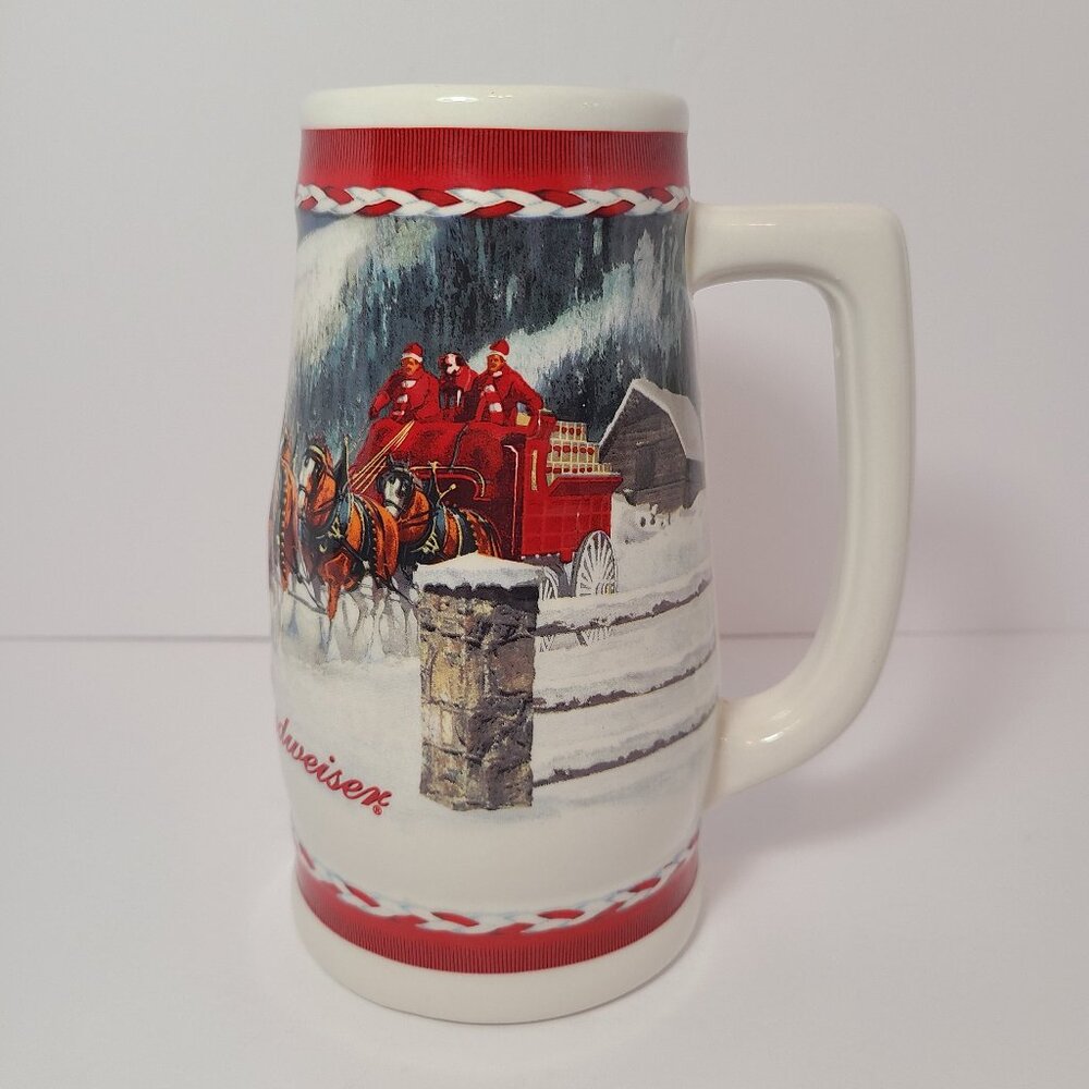 Budweiser Holiday Stein 2010 “Dashing Through The Snow” Clydesdales Collectible - Picture 3 of 6